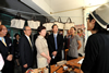 Mrs Lam tours the mock-up studio of "PMQ" and exchanges views with young designers.