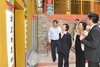 The Secretary for Development, Mrs Carrie Lam, inspects restoration work at the Tsing Shan Monastery.
