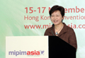 Mrs Lam delivers a speech at the opening ceremony.