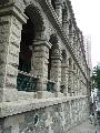 The random pattern of granite blocks on the lowest level of the façade of the Old Mental Hospital and the rusticated treatment of granite blocks on the two upper storeys.