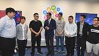 发展局局长黄伟纶今日（五月三日）到访东区。图示黄伟纶（左四）与就读香港专业教育学院（柴湾）的工程学科学生交谈，了解他们的学习情况。
