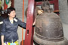 The Secretary for Development, Mrs Carrie Lam, views the relics of Lo Pan Temple.