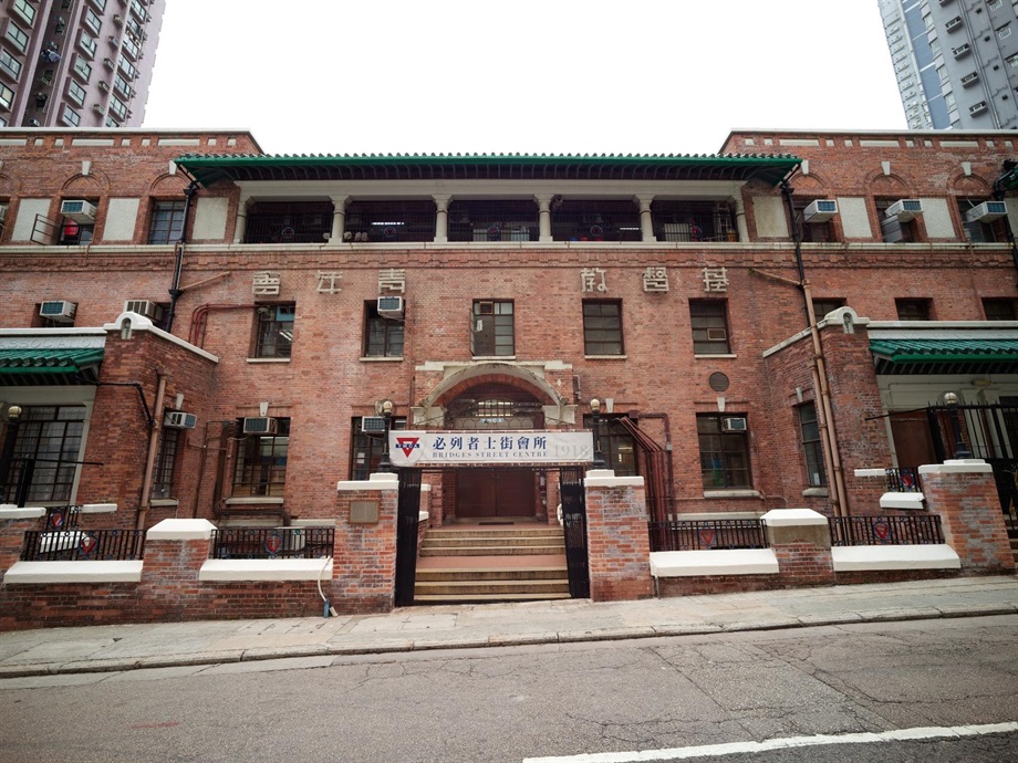 The Government gazetted today (October 20) the declaration of the Chinese YMCA of Hong Kong in Sheung Wan as a monument under the Antiquities and Monuments Ordinance. Photo shows the Tuscan columns and green glazed tiled eaves at the front facade of the Chinese YMCA of Hong Kong.